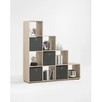 FMD Mega 2 Treppenregal 138,5 x 143,5 x 33 cm Eiche