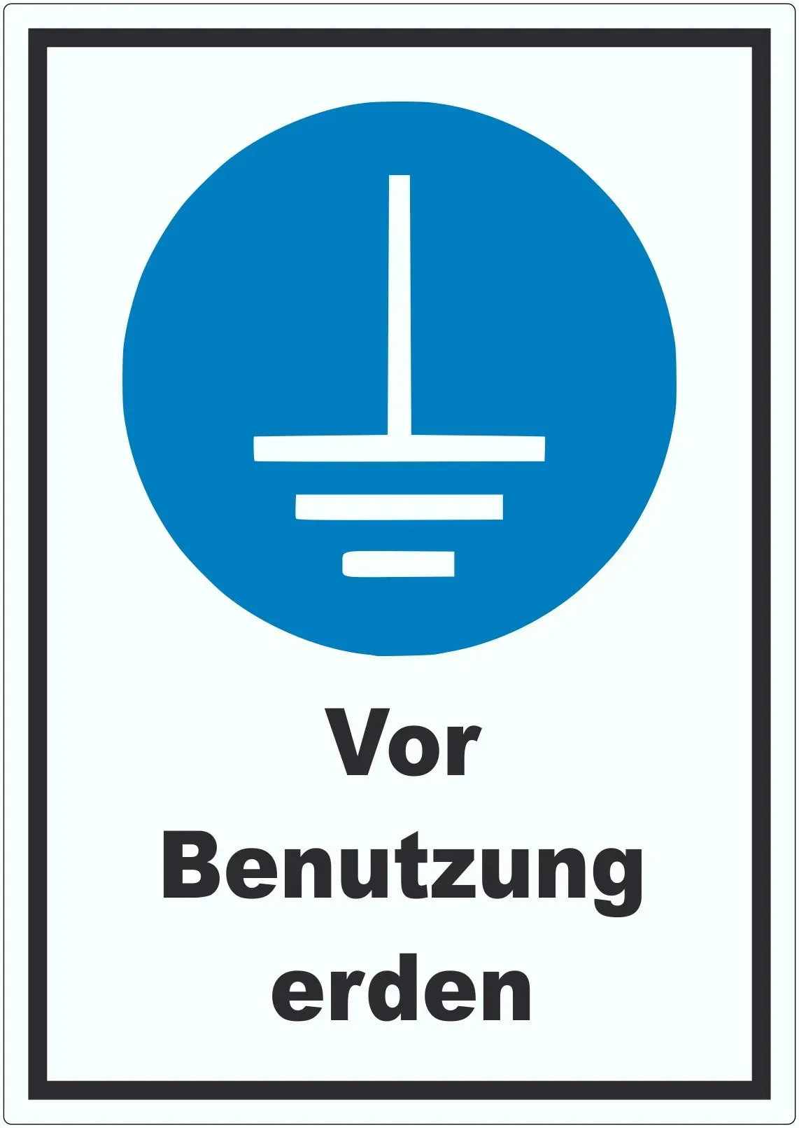 Vor Benutzung erden Aufkleber A1 (594x841mm)