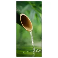 Wallario Türtapete Seerosen und Bambus auf dem Wasser, glatt, ohne Struktur gelb 0.93 m x 2.05 m