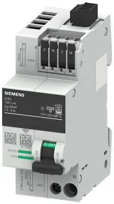 Siemens 5TY1350-3MF10 ECPD mit Mess-/Kommunikationsfunktion RCD Typ F 30mA In: 10A, 230V AC, 75kA 1+N 5TY13503MF10