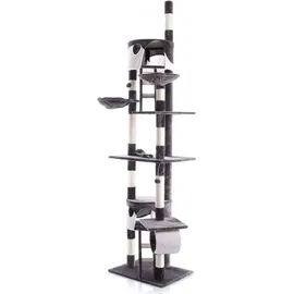Wiltec Kratzbaum deckenhoch 240-260 cm grau/weiß