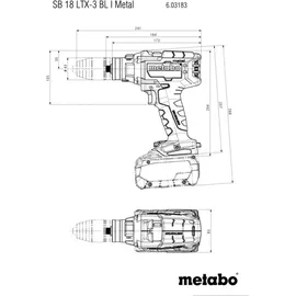 Metabo SB 18 LTX-3 BL I inkl. 2 x 5,2 Ah + metaBox 145 L
