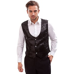 Weste "Pailletten" für Herren, schwarz