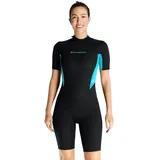 Kurze Neoprenanzüge für Damen 3mm Neopren Tauchanzug Rückenverschluss Kurzarm Wetsuit für Tauchen Schnorcheln Surfen und Schwimmen 2XL Größe