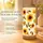 Formano LED Deko Licht Sonnenblumen Stimmungslicht Glaszylinder 20 cm Holzsockel - Bunt