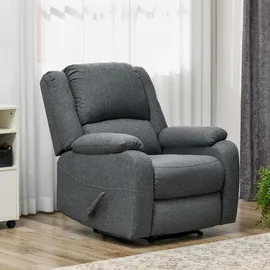 Homcom Relaxsessel Manuell Fernsehsessel mit Liegefunktion, Leinenoptik,