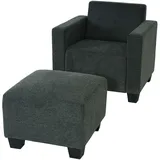 MCW Sessel Moncalieri Stoff/Textil 0 x 0 x 0 cm anthrazit-grau mit Ottomane