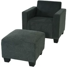 MCW Sessel Moncalieri Stoff/Textil 0 x 0 x 0 cm anthrazit-grau mit Ottomane
