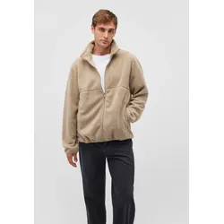 Longpullover MAVI "FULL ZIP SWEATSHIRT", Herren, Gr. L, seneca rock, Stoff, 100% Polyester, unifarben, casual, normal, Rundhals, Langarm, Pullover, Jacke mit Teddystoff