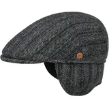 Mayser Sidney Schirmmütze Fischgrat Mit Ohrenklappen Made in EU Herren Herbst Winter grau 59 cm - 59