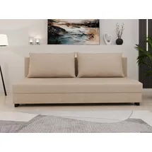 Homesy Schlafsofa Schlafsofa FACILE mit Bettkasten – Moderne 2-in-1 Couch mit Stauraum, mit Relaxfunktion beige