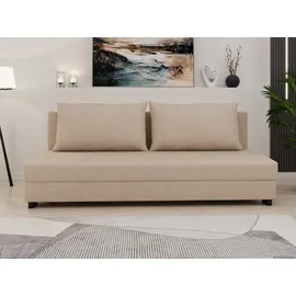 Homesy Schlafsofa Schlafsofa FACILE mit Bettkasten – Moderne 2-in-1 Couch mit Stauraum, mit Relaxfunktion beige