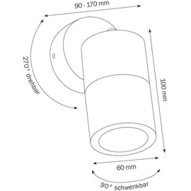 Lcd Außenwandleuchte Edelstahl 13,4 cm GU10 IP65 silber