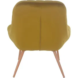 SalesFever Relaxsessel Toulon Samt 76 x 85 x 85,6 cm Gelb mit XXL-Steppung