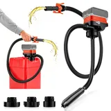3.2 GPM Benzinpumpe für Kanister mit Auto-Stopp, Elektrische Kraftstoffpumpe für Benzin/Diesel/Öl, Dieselpumpe Ölabsaugpumpe mit 3 Adaptern & 1,3 m Schlauch für Traktor Generator Rasenmäher