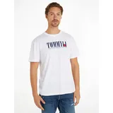 Tommy Jeans T-Shirt »TJM REG TOMMY DNA FLAG TEE EXT«, mit Logoprint, weiß