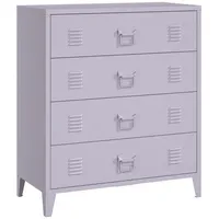 [en.casa] Metallschrank Hämeenlinna mit 4 Schubladen 80x40x92 cm Lila