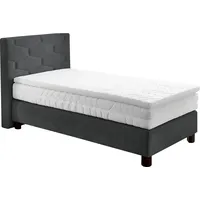 Westfalia Schlafkomfort Boxspringbett, grau (anthrazit), B:135cm L:210cm, Bezug: 100%