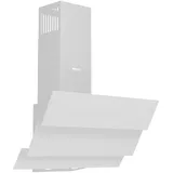 Wiggo B643 Dunstabzugshaube 60cm kopffrei I Abluft Umluft Dunstabzug 615m3/h - Touch-Display 4 Stufen I Energieeffizienzklasse B Schräghaube inkl. 2x Kohlefilter I Abzugshaube Glasfront weiß
