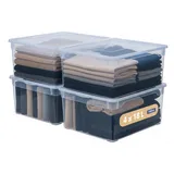 Rotho Stapelbox 18 l 4-tlg. blau/transparent