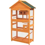 Vogelkäfig/papageienspielplatz Aus Holz Mit Wasserdichtem Asphalt-dach, 92 X 52 X 171 Cm, Orange
