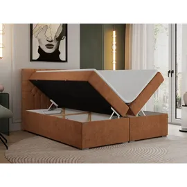 MKS Boxspringbett 160 x 200 cm H3 Orange