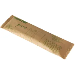 VEPATIM 250x Holzbesteck Set Messer Gabel Serviette einzeln verpackt in Papierbeutel