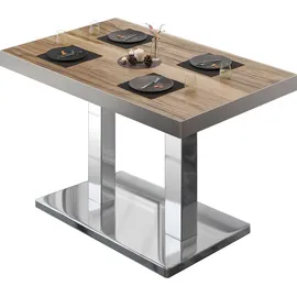 GGM Möbel Bistrotisch 120 x 70 x 77 cm Braun/Rot/Weiß
