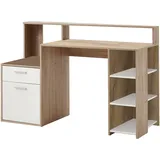 FMD Schreibtisch Sonoma-Eiche-Nachbildung/weiß