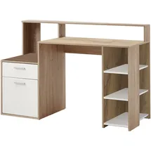 FMD Schreibtisch Sonoma-Eiche-Nachbildung/weiß