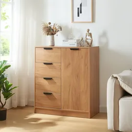 [en.casa] Kommode Varkaus 90x80x40 cm Eichenoptik