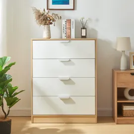 [en.casa] Kommode Varkaus 90 x 70 x 40 cm Eichenoptik / Weiß
