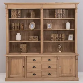 Casa Padrino Landhausstil Eichenholz Schrank Naturfarben 223 x 51 x H. 228 cm - Landhausstil Massivholz Möbel