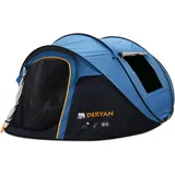 Luxus Pop-Up Zelt - 4 Personen - 2000MM Wassersäule - Anti-UV 50+ - Dunkelblau