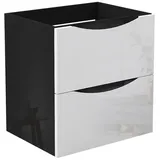duschspa Waschtisch Unterschrank Waschtischunterschrank Waschbeckenunterschrank Badschrank, 50-120cm Hängeschrank, Matt / Hochglanz schwarz 50 cm x 52 cm x 38.8 cm
