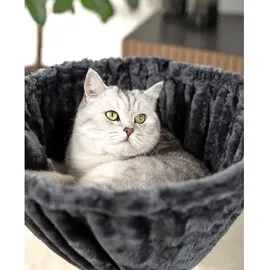 LIONTO Liegemulde für Kratzbäume, Liegefläche mit stabilem Metallrahmen & 25 cm Tiefe, grau