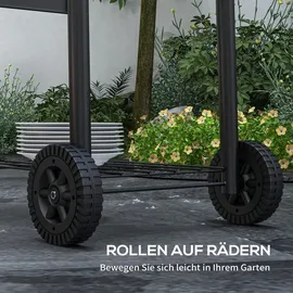 Outsunny Holzkohlegrill Grillwagen schwarz