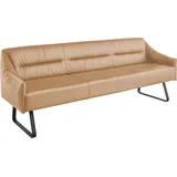 Musterring Essbank MUSTERRING "JustB SP500", beige (biskuit), B:262cm H:86cm T:70cm, Sitzbänke, Essbank, Metallkufe schwarz, verschiedene Farben, Breite 220 oder 250 cm