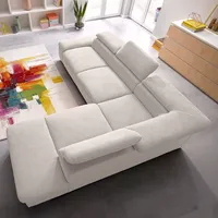 Ecksofa SIT & MORE "Alcatraz L-Form", grau (grau, weiß), B:272cm H:94cm T:226cm, Struktur fein (97% Polyester, 3% Polyamid), Luxus-Microfaser ALTARA NUBUCK (95% Polyester, 5% Baumwolle), Struktur (100% Polyester), Sofas, wahlweise mit Bettfunktion, Topseller