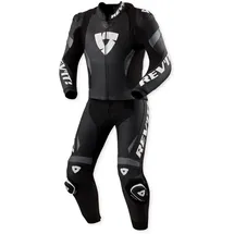 RevIt! Revit Argon 3 Logo perforierte 2-Teiler Motorrad Lederkombi 2tlg. perforiert - Schwarz/Weiß - 50