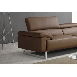 Egoitaliano Ecksofa "Malika, elegant und bequem, Designsofa, L-Form", braun (chocolate), B:300cm H:94cm T:107cm, Leder »BULL« (echtes Rindsleder). Geschliffenes, pigmentiertes und behandeltes Rindsleder mit einer Dicke von 1, 3-1, 5 mm.