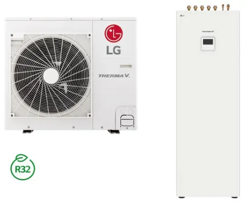 LG THERMA V Split Luft/Wasser Wärmepumpe 5,5 kW und 200L Speicher HU051MR.U44 + HN0913T.NKO