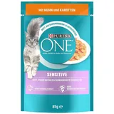 PURINA ONE SENSITIVE KATZENFUTTER NASSFUTTER HUHN & KAROTTEN 26x 85g