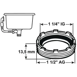 CORNAT Rezyklat Reduzierring 1 1/4 IG x 1 1/2 AG, 13,5 mm - Zubehör