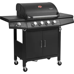 TAINO RED 4+1 Gasgrill Grillwagen BBQ Edelstahl-Brenner Gas-Grill Schwarz