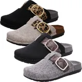 ROHDE Damen Pantoffel Hausschuh Softfilz Rodigo-D 6190, Größe:41 EU, Farbe:Grau - 41