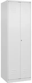 C+P Wäsche-/Garderobenspind Classic PLUS, 2 Abteile, 1850x600x500mm, 9016/9016 Verschluss Zylinderschloss Front RAL 9016 Verkehrsweiß