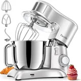 Facelle Küchenmaschine, rührgeräte & mixer, 6,5L Edelstahl-Rührschüsse knetmaschine, 10 Geschwindigkeitsstufen + Pulsfunktion teigmaschine, teigknetmaschine inkl. 3-teiligem Patisserie-Set
