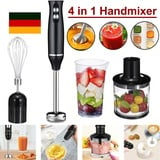 4-in-1 Elektrische Stabmixer Multifunktional Handmixer Pürierstab Schneebesenl