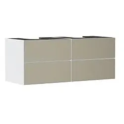 hansgrohe Xevolos E Waschtischunterschrank 54196390 1370x555x550mm, 4 Schubladen, mattweiß, bronze Struktur